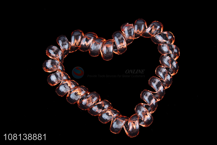 Recent design heart shaped coin hair ties spiral hair bands