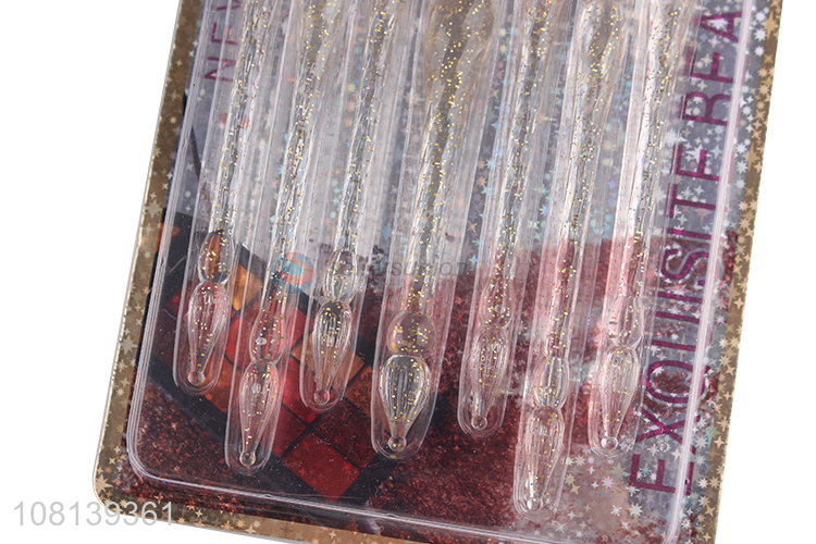 Latest design transparent glitter makeup brush set for sale