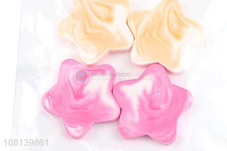 High Quality 4 Pieces Stars Shape Powder Puff Set