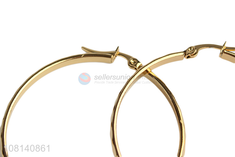 China wholesale stainless steel large hoop earrings for decoration