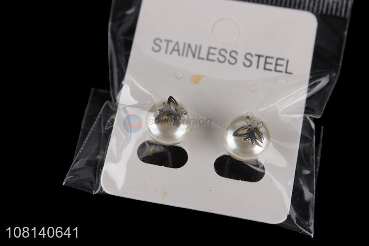 Yiwu factory stainless steel jewelry women ear studs earrings