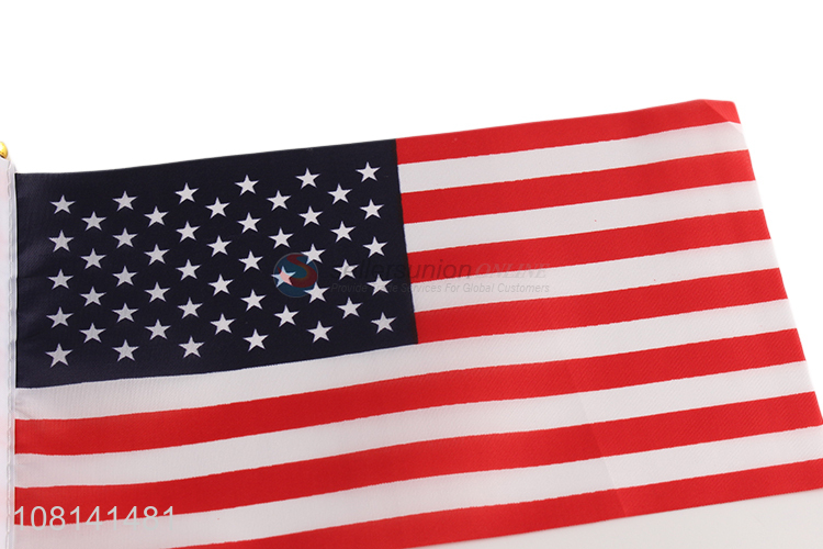 Best Price Polyester Hand Held Flag With Plastic Pole
