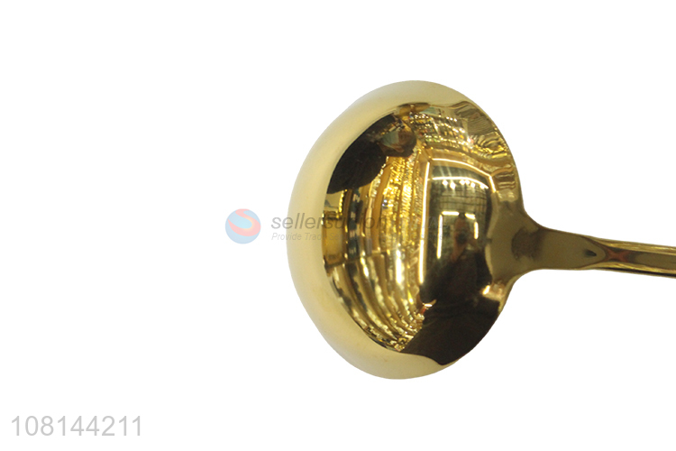 New products golden long handle soup spoon for sale