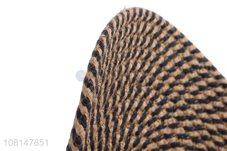 Promotional heat resistant round braided hemp table mat dining mat