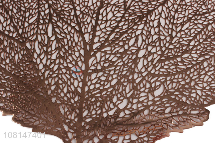Yiwu market creative leaf shape pvc placemat table mat for home