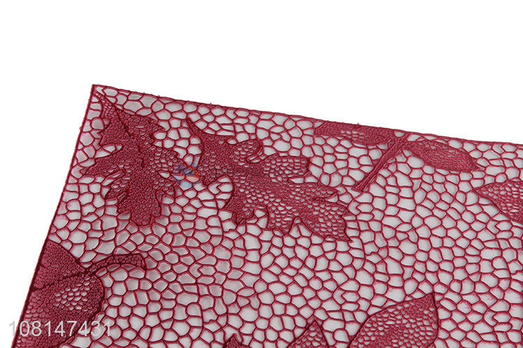 Hot selling fashionable hollow-out pvc placemat for hotel restaurant