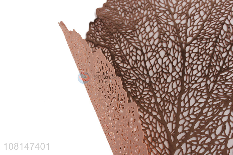 Yiwu market creative leaf shape pvc placemat table mat for home