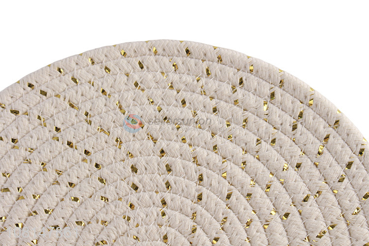 Good price round woven cotton placemat table mat for kitchen