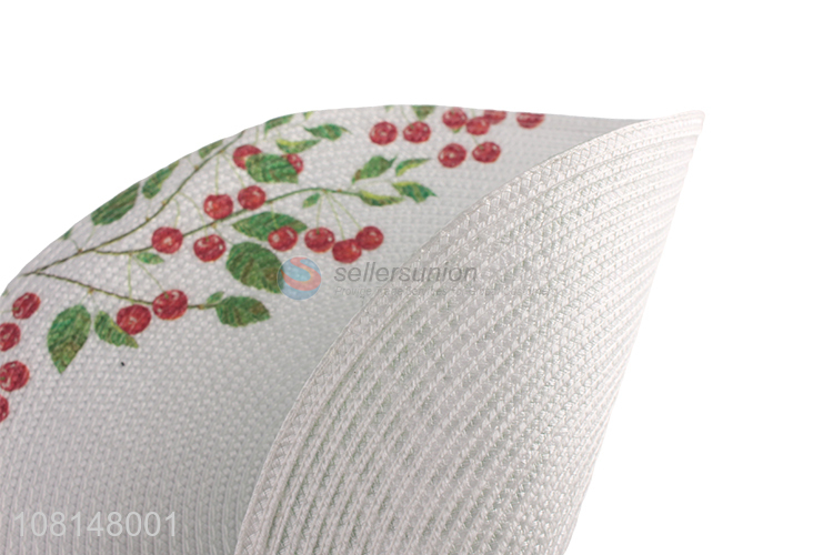 Custom logo heat resistant round woven placemat for dining table