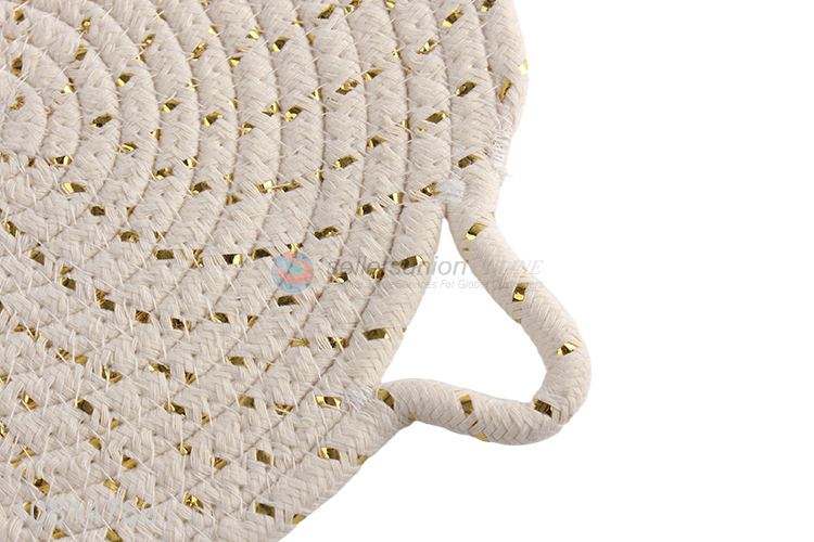 Good price round woven cotton placemat table mat for kitchen