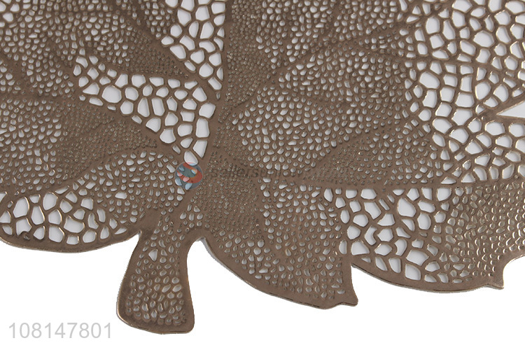 China supplier creative hollow-out leaf pvc placemat table mats