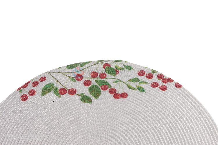 Custom logo heat resistant round woven placemat for dining table