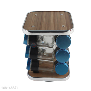 New arrival stainless steel spice storage rack with glass jar