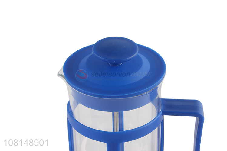 Online wholesale multicolor glass french press teapot tea maker