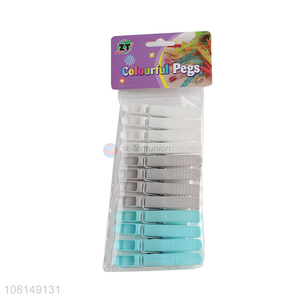 Good price 12pieces colourful reusable clothes pegs