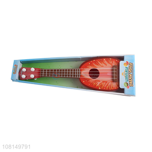 Wholesale fruit printed 4 strings toy ukulele mini guitar for kids