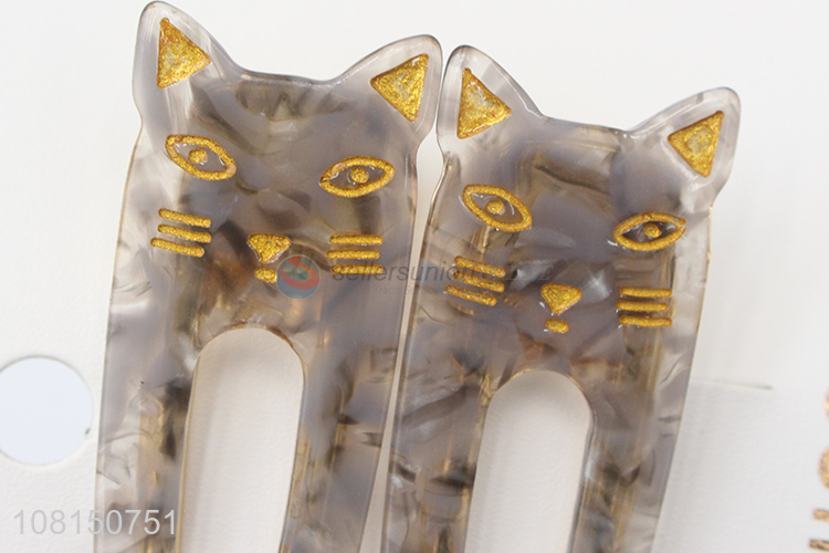Good Sale Cute Cat Design Acetate Hairpins Fashion Hair Clips