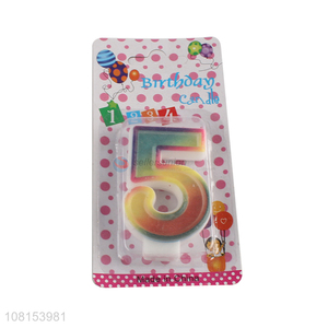 China supplier number 5 candle happy birthday cake candles