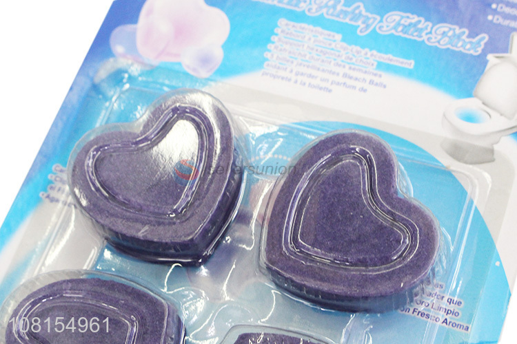 New Design Heart Shape Toilet Bowl Cleaner Blue Bubble Block