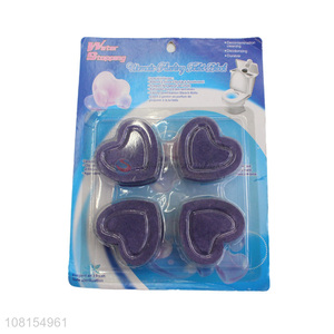 New Design Heart Shape Toilet Bowl Cleaner Blue Bubble Block