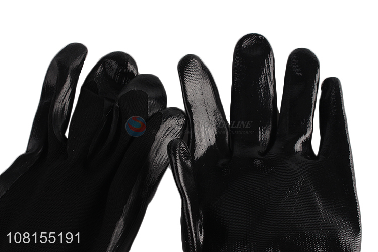 China supplier 13 stitches polyester nitrile work gloves