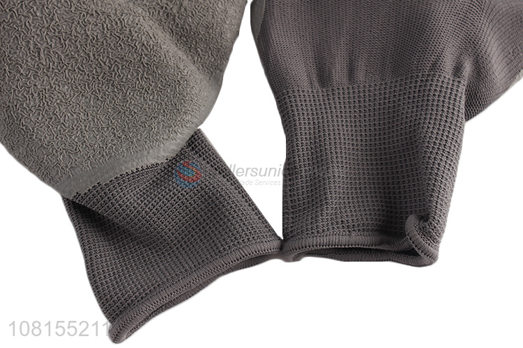 Hot sale 13 stitches polyester latex crinkle work gloves