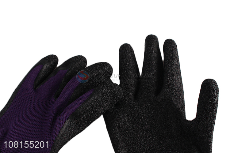 New product 13 stitches polyester latex crinkle working gloves