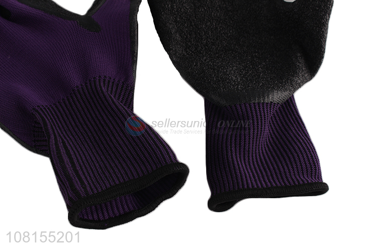 New product 13 stitches polyester latex crinkle working gloves