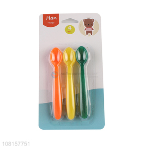 Best price 12pieces long handle soft baby spoons set for sale