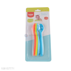 New style 6pieces plastic baby feeding spoon for daily use