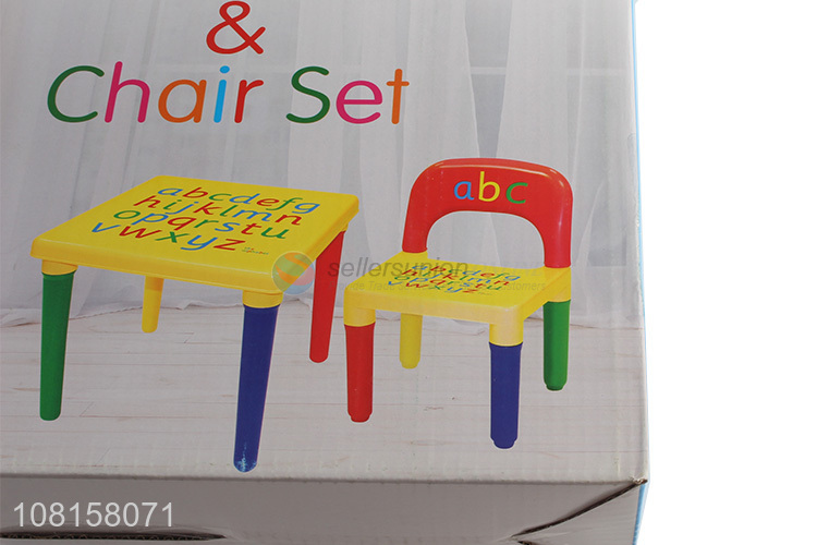 Factory supply children educational table chair set for play and learn