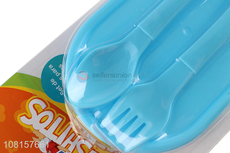 Yiwu market blue plastic baby bowl with lids tableware set