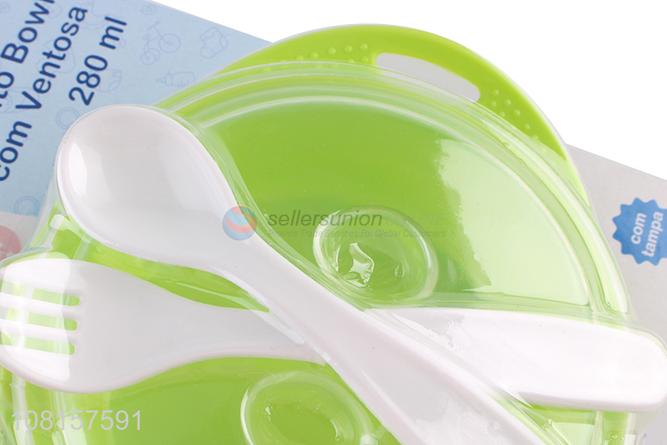 New arrival reusable baby bowl with fork and spoon set