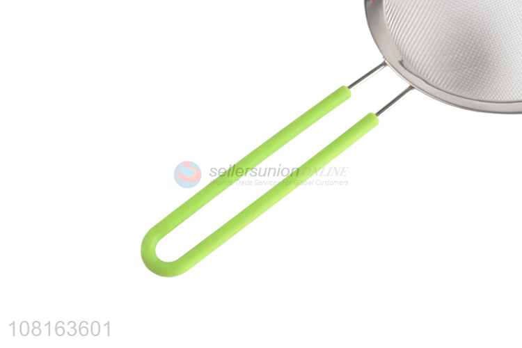 Top selling kitchen stainless steel oil strainer with handle