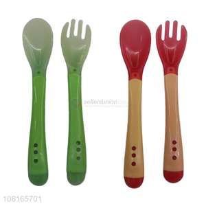 Most popular safety durable silicone spoon fork set for baby