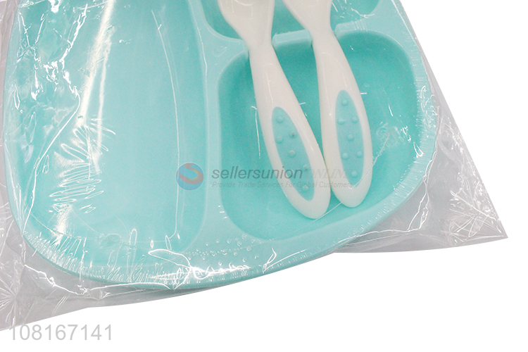 Factory wholesale baby dinner plate with fork and spoon