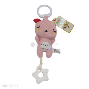 New products pink animal toys <em>baby</em> <em>teether</em> rattle