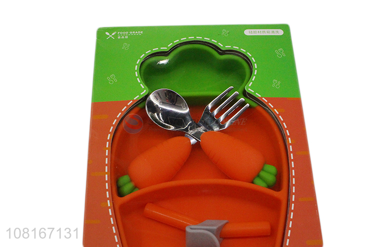 Wholesale price cartoon carrot cutlery set for babies