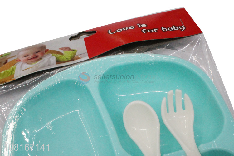 Factory wholesale baby dinner plate with fork and spoon