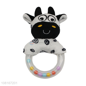 Low price cartoon cotton cows rattle <em>baby</em> <em>teether</em> wholesale