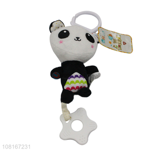 High quality cartoon panda <em>teether</em> <em>baby</em> rattle for sale