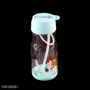 Fashion Design Plastic Sports Bottle Portable Straw Bottle For Kids