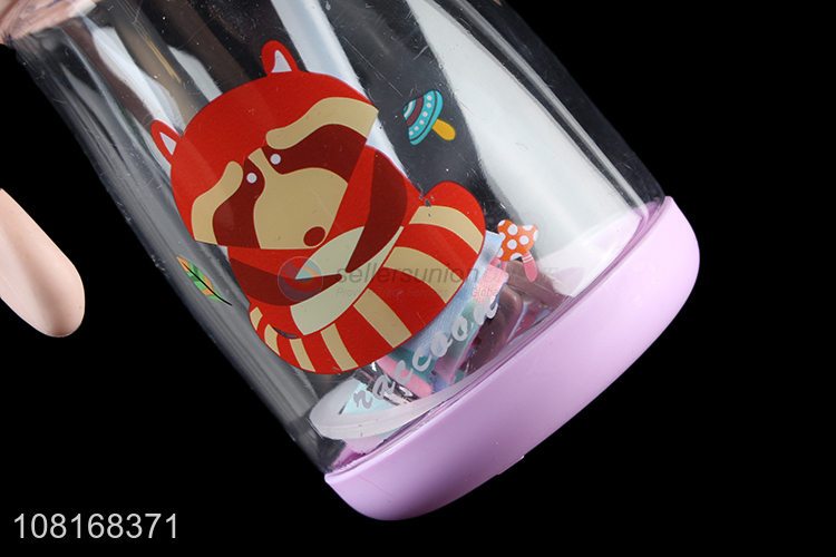 Cute Design Plastic Water Bottle With Double Handle For Children