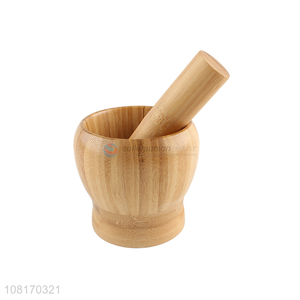 Factory wholesale bamboo mortar household kitchen gadgets