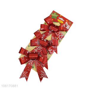 Hot sale pvc Christmas wreath bows for front door decoration