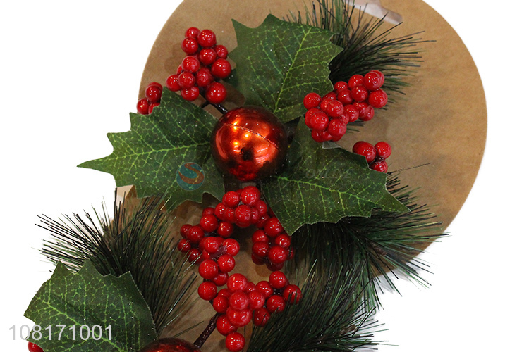 Wholesale artificial Christmas decoration with red berry leaves