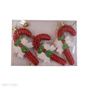 Low price plastic Christmas candy cane Christmas tree decorations
