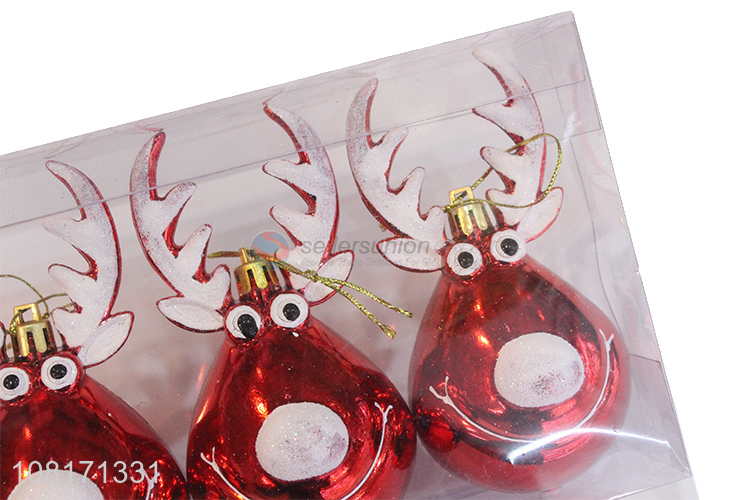 Hot sale plastic Christmas reindeer pendants for tree decoration