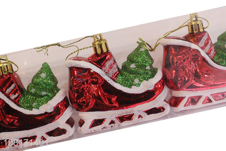 Wholesale Christmas tree hanging decoration plastic Christmas sleigh