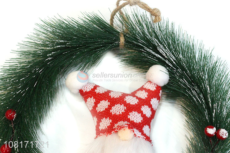 Online wholesale hanging Xmas ornaments artificial Christmas wreath